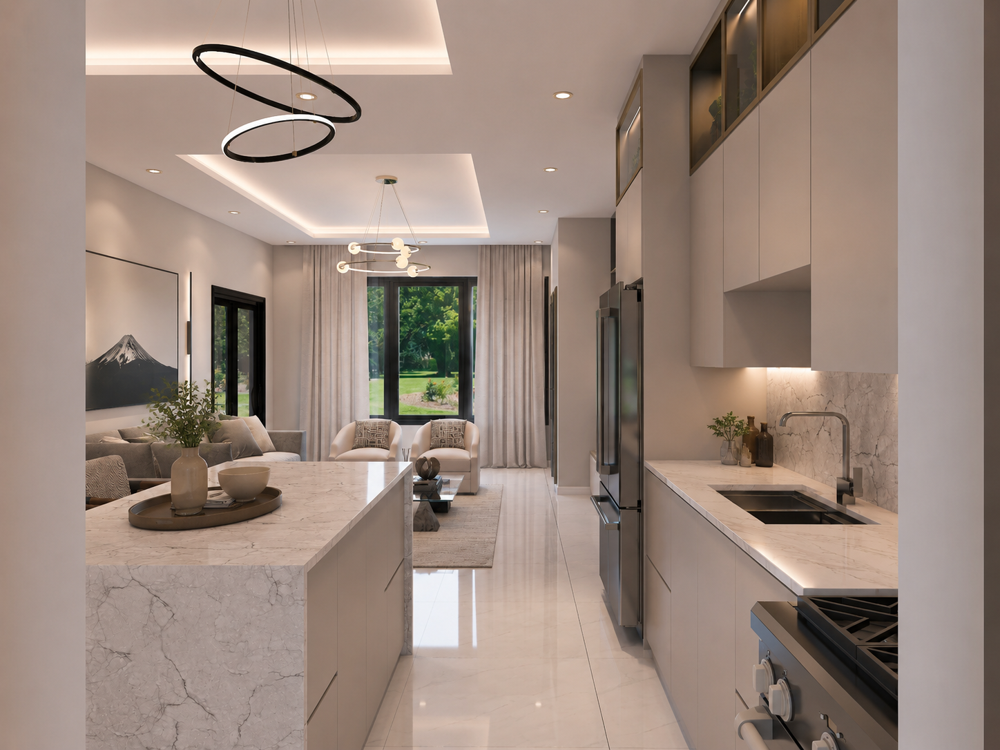 The Summit penthouse open-plan kitchen, daytime